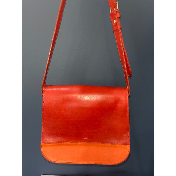 A.P.C. Crossbody Orange Leather & Suede Crossbody - Picture 7 of 7